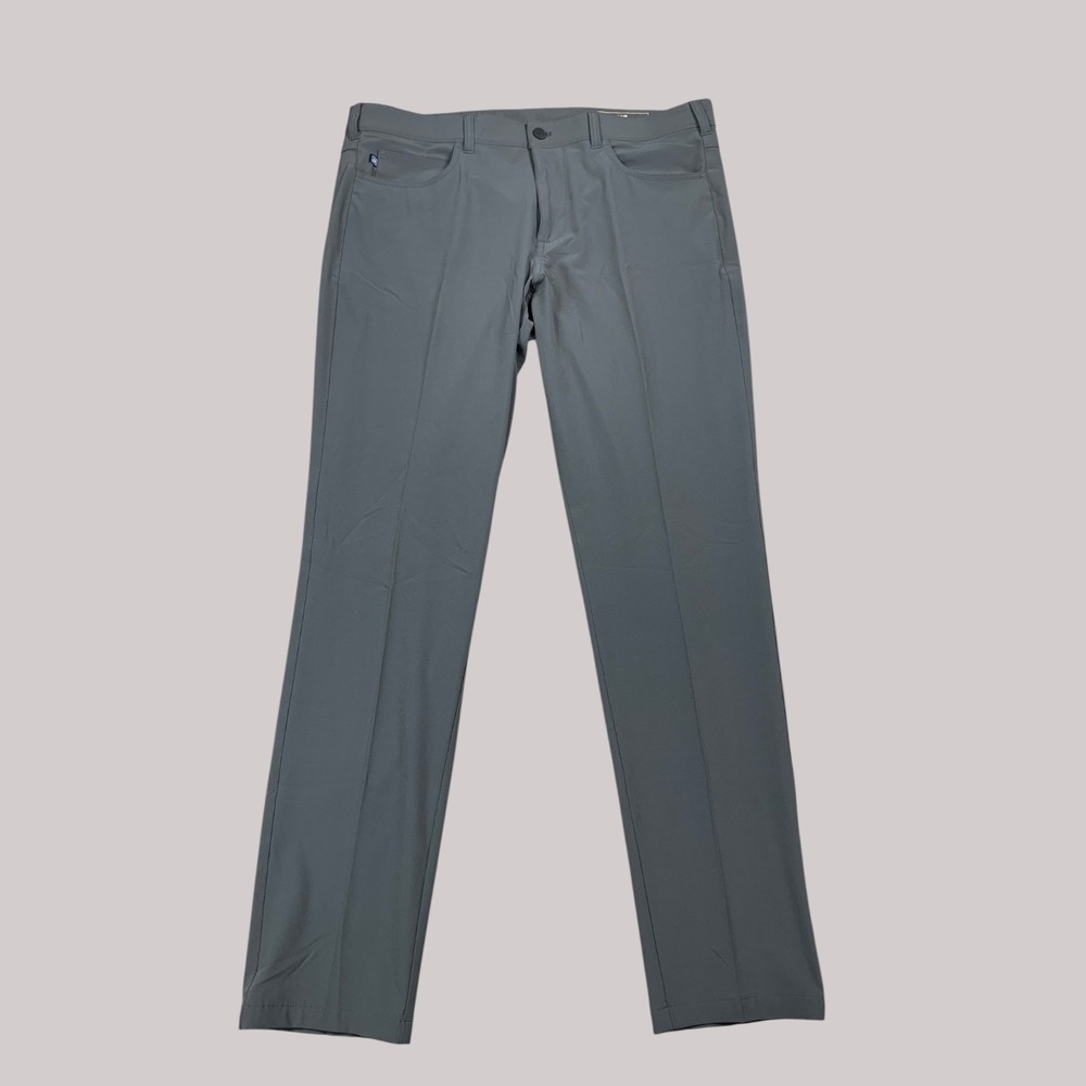 Mizzen+Main Helmsman Pant Mens 36x32 Charcoal Solid Slim 4-Way Stretch Wicking